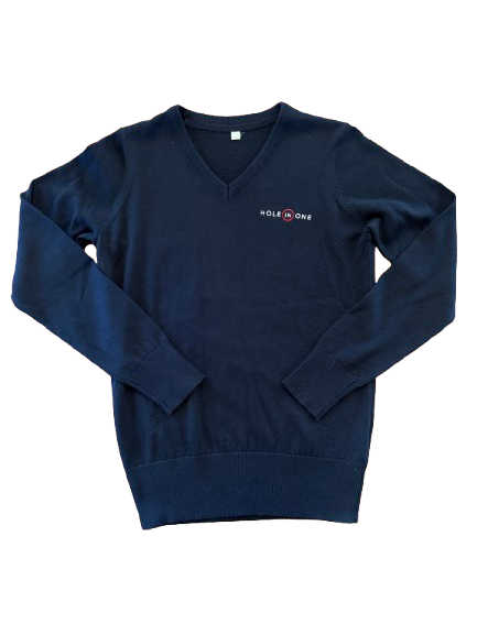 Pull col en V bleu marine