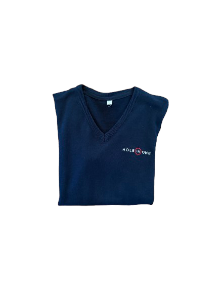 Pull col en V bleu marine